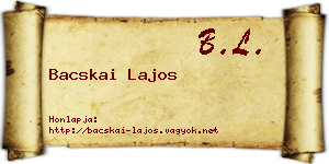 Bacskai Lajos névjegykártya
